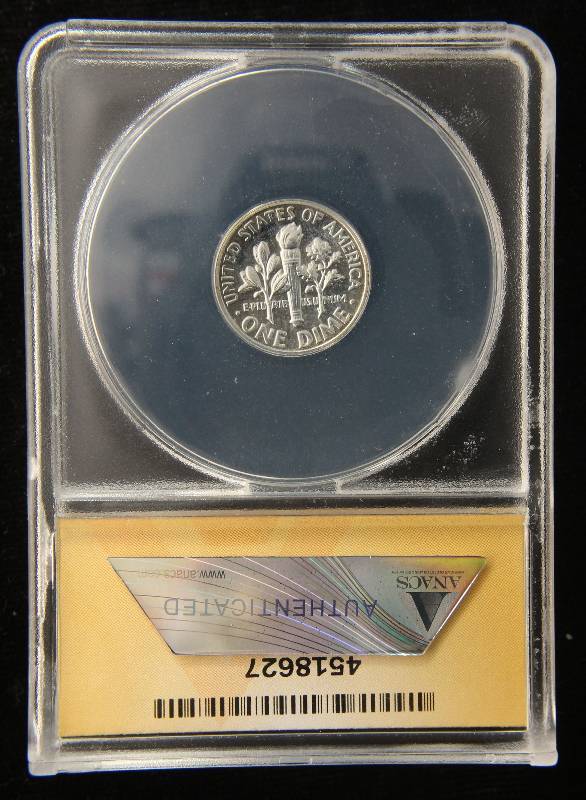 1960 PROOF ROOSEVELT SILVER DIME PF67 ANACS