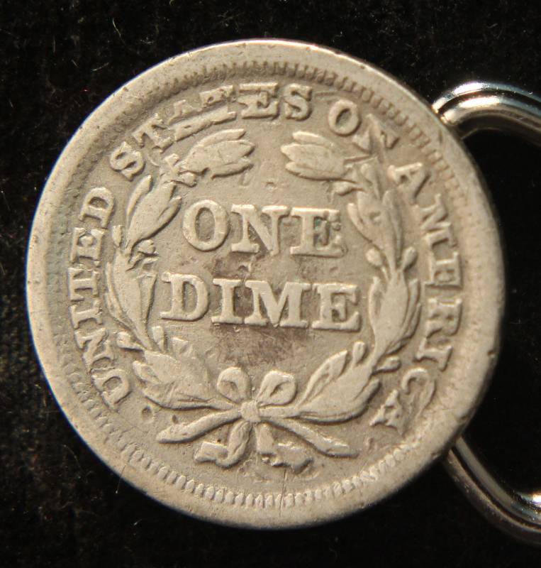 1841 US SEATED LIBERTY DIME VF DETAILS (OBVERSE DAMAGE)