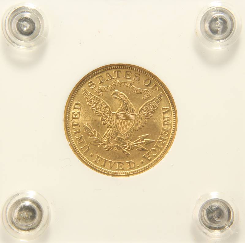 1906 US $5 GOLD LIBERTY BU-UNC IN HOLDER