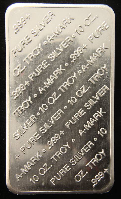 10 TROY Oz. .999 FINE SILVER BAR A-MARK