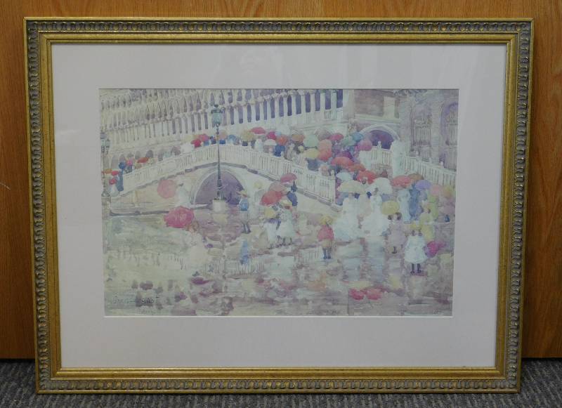 lot 4 image: Maurice Prendergast, Umbrellas in the Rain, Venice (1899)