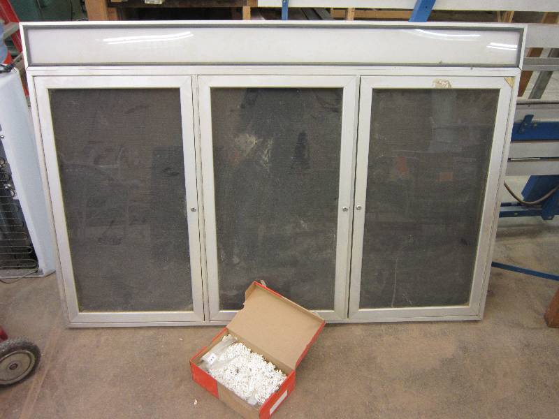 lot 43 image: 70 x 47 inch display cabinet with l...
