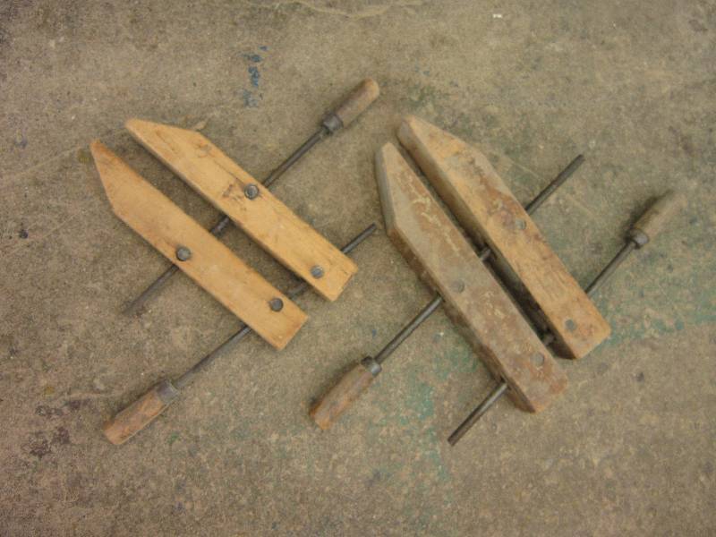 lot 72 image: 14 and 16 wood clamps...