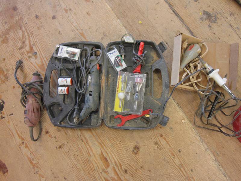 lot 142 image: Dremmel tools and soldering tools...