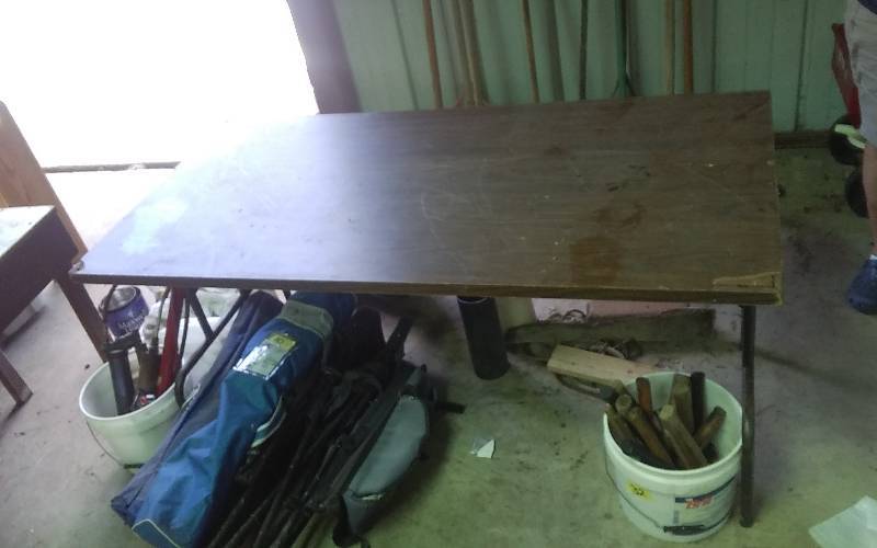 lot 49 image: 6-Assorted Tables With Folding Legs (Most 72x30 & Similar This Photo)