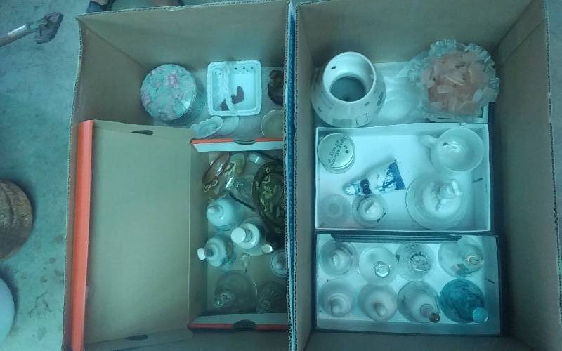 lot 83 image: 2-Boxes Lot Bell Collection, Knick Knacks, Trinket Box, Collectibles