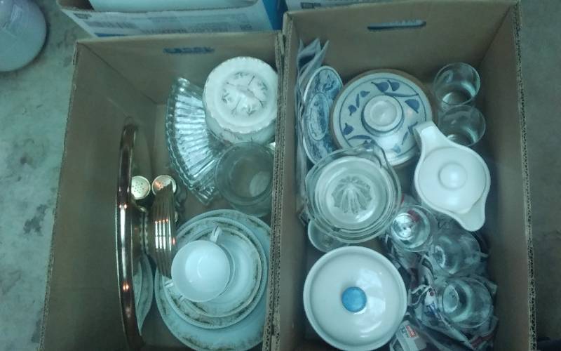 lot 85 image: 2-Boxes Lot Lazy Susan Relish Dish, China, Pottery, Misc