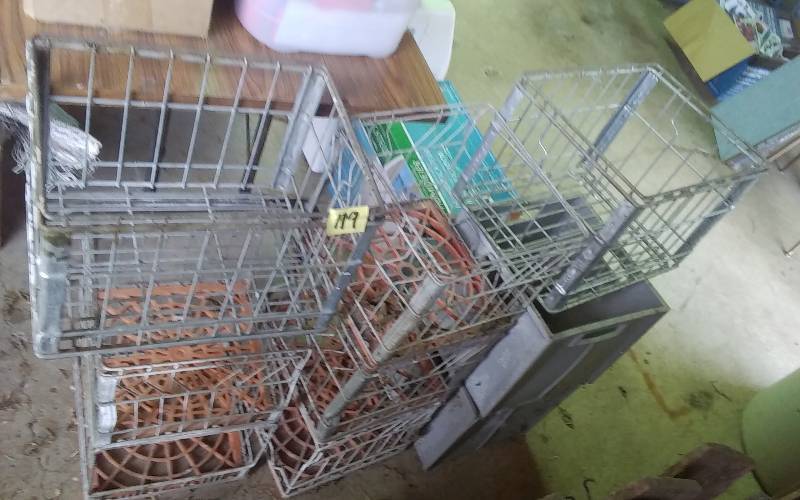 lot 119 image: Lot Of Assorted Galvanized Milk Crates