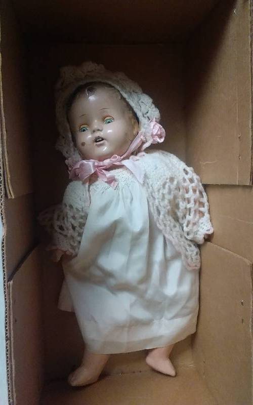 lot 187 image: Antique Composite 22 Inch Baby Doll