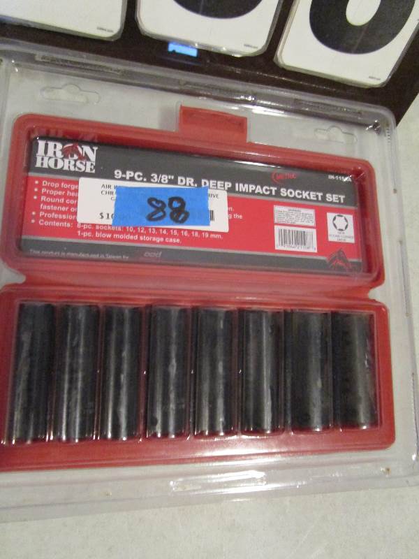 Iron Horse 9 Pc 38 Drive Deep Impact  Metric Socket Set