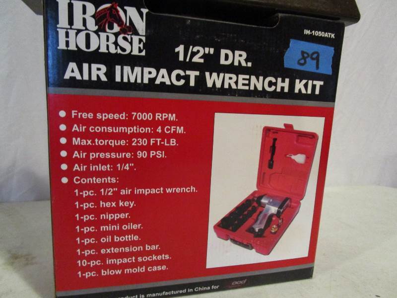 Iron Horse 12 Drive Air Impact Wrench Kit