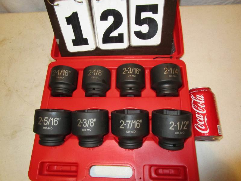 King 9 Pc 34 Drive Impact  SAE Socket Set