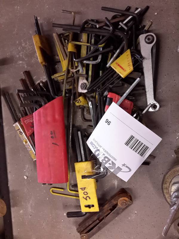 lot 96 image: Lot of misc. sizes of Allen Wrenches