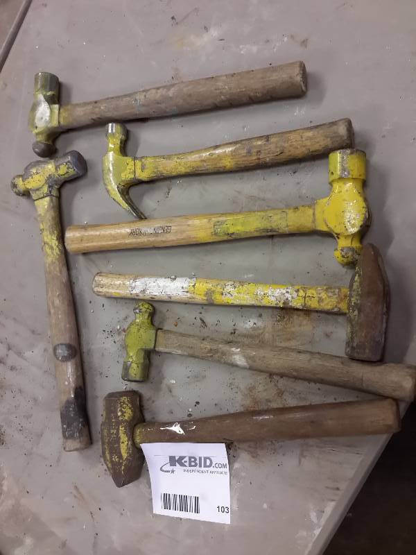 lot 103 image: Lot of misc. sizes and types of hammers