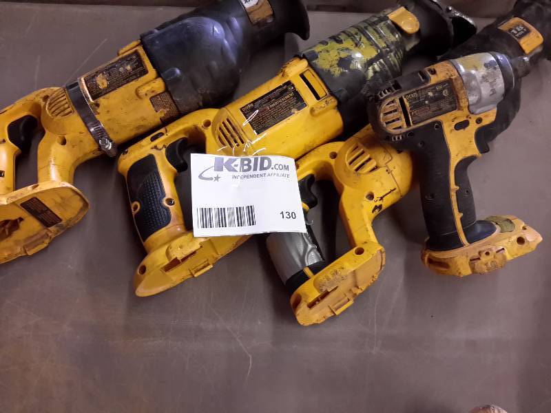 lot 130 image: 3, Dewalt Sawsalls  1 cordless hand drill.. NO BATTERIES