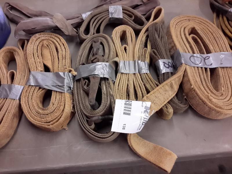 lot 138 image: Lot of misc. Sizes of Tow Ropes as pictured