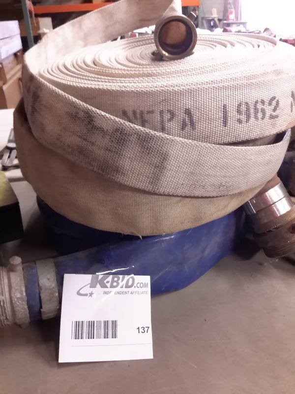 lot 137 image: 3, long section of good quality fire hose as pictured