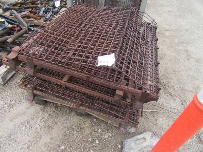 lot 311 image: 3, 48 in x 48 in 30 in Folding Wire Baskets.. (see the one assembled).