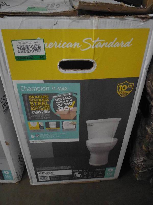 American Standard Champion 4 Max Tall Height 2-Piece High-Efficiency 1.28 GPF Single Flush Elongated Toilet in White with Slow Close Seat