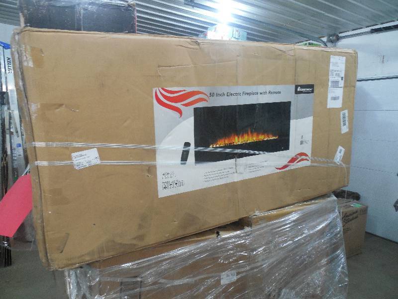 HomeEasy 50 Wall-Mount Electric Fireplace with Remote Control