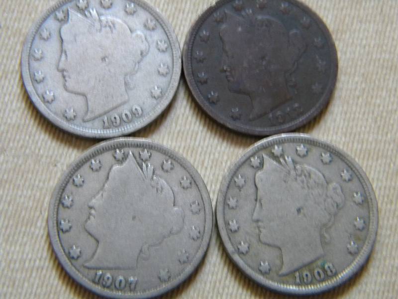 4 Liberty Head V Cents (Nickels)