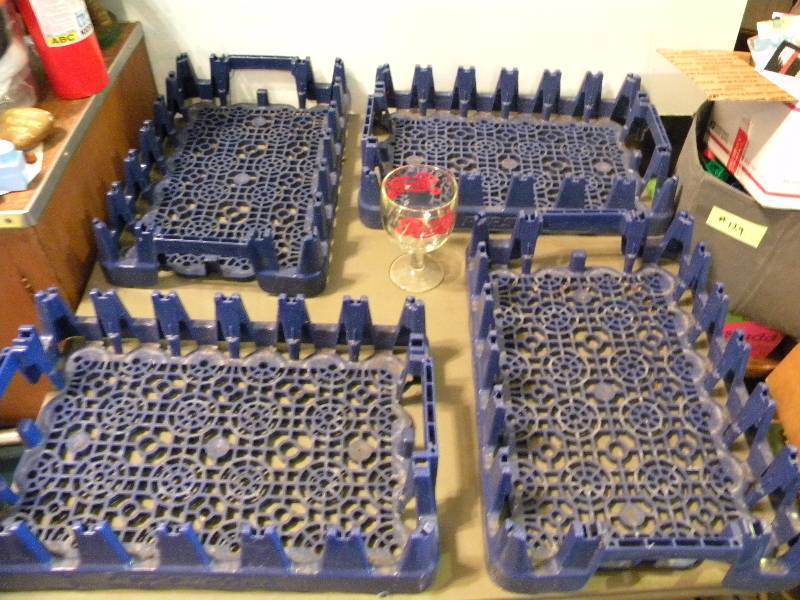4 Pepsi Plastic Trays & Pepsi Glass