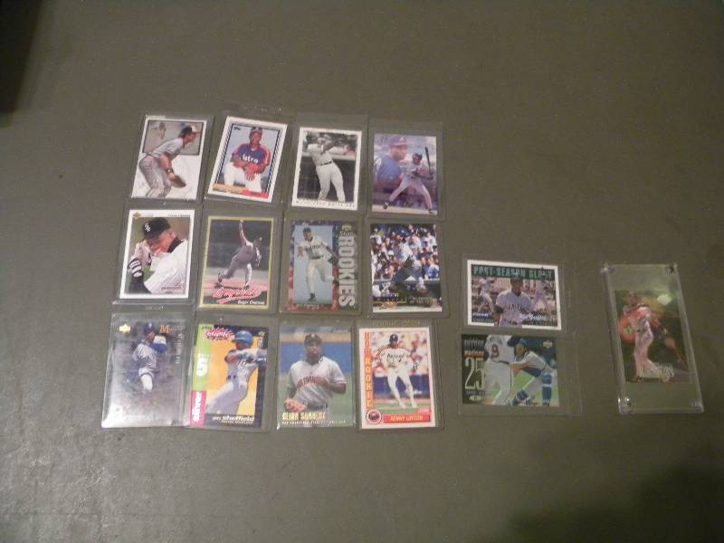 15 Baseball Cards in Plastic Sleeves