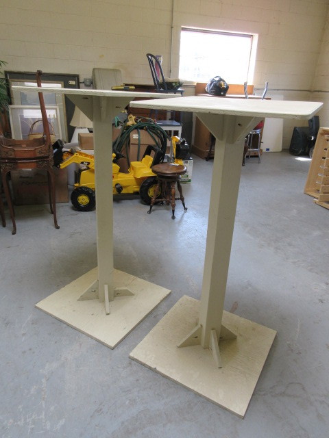 lot 308 image: TWO WOODEN PEDESTAL BASES