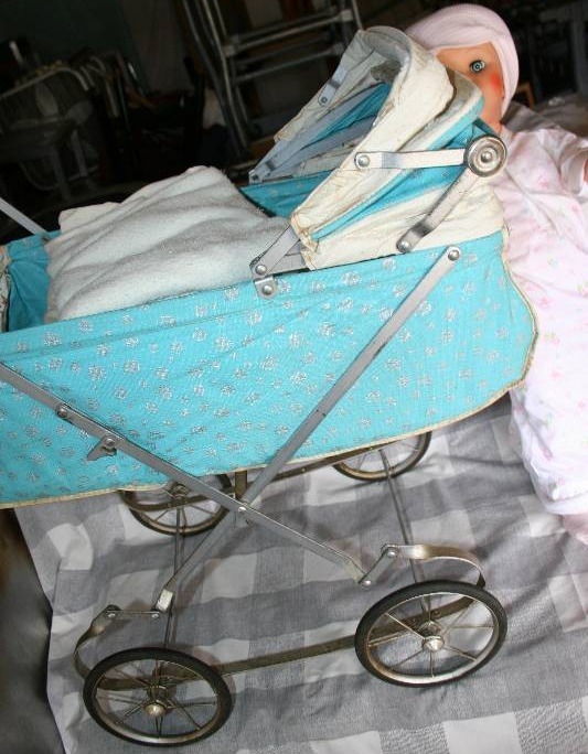 Vintage Doll and Stroller