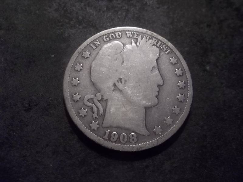 1908 S Barber Half Dollar
