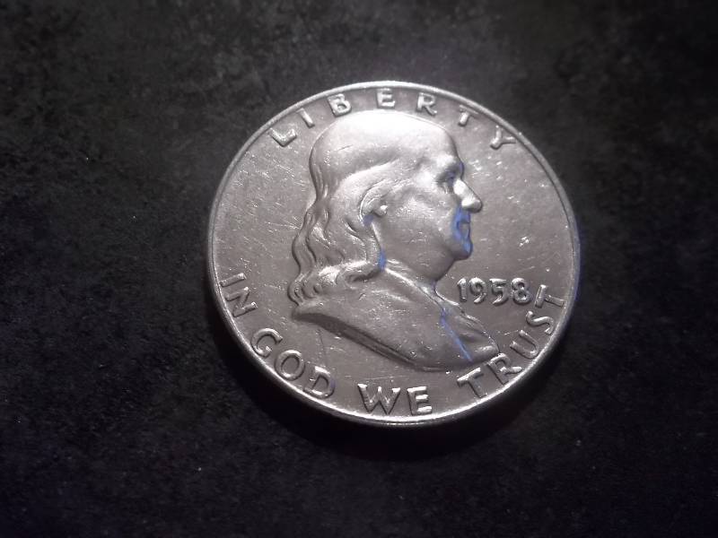 1958 D  Franklin Half Dollar