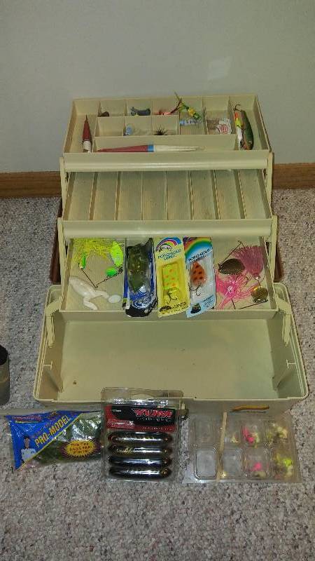 lot 5 image: Zebco 5 6 Medium Action Fishing Pole and Plano 6303 Tackle Box with Tackle