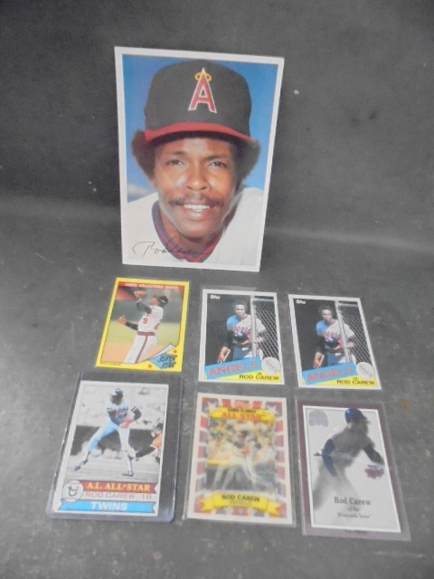 Rod Carew Baseball Cards includes a Rare Oversize Vintage Topps