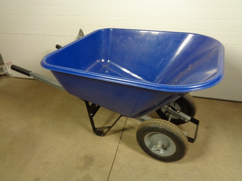 New Large Dual Wheel Poly Wheelbarrow
