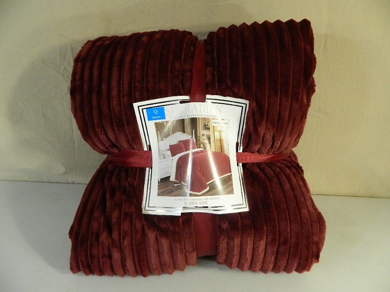 New Queen Sized Maroon Reversible Blanket
