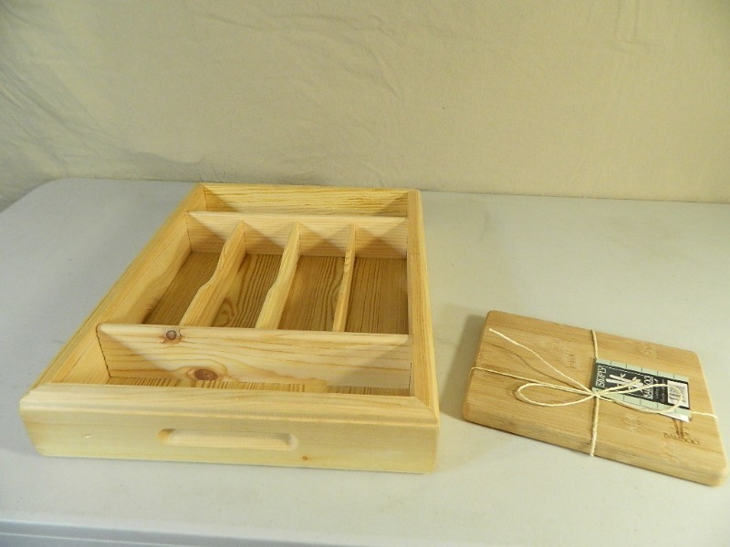 New Simply Bamboo Mini Cutting Board and Wood Organizer