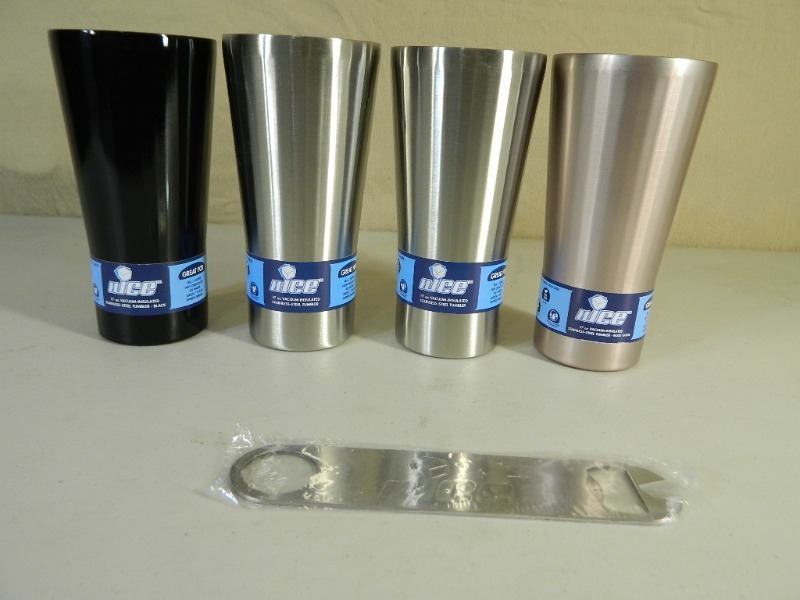 4 New nICE Vacuum Insulated Stainless Steel Tumblers and More