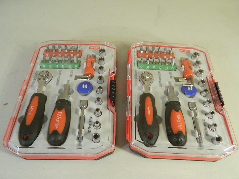 2 New IWork 28 Pc Socket and Driver Bits Sets