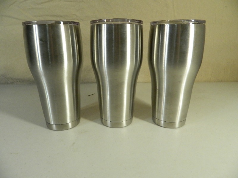 3 New 30 Oz Stainless Steel Tumblers