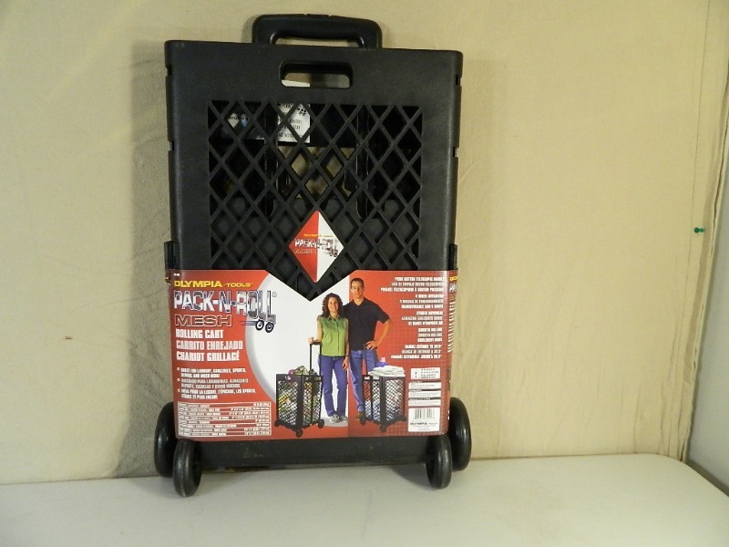New Large Olympis Pack-N-Roll Mesh Rolling Cart