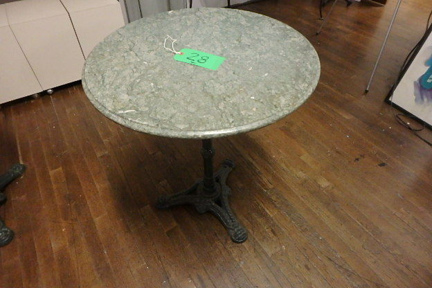 Cast Iron and Marble Caf Table