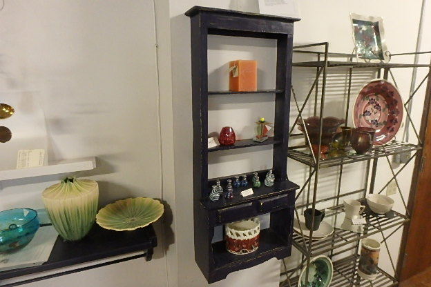 (2) Purple Wall Display and Shelf