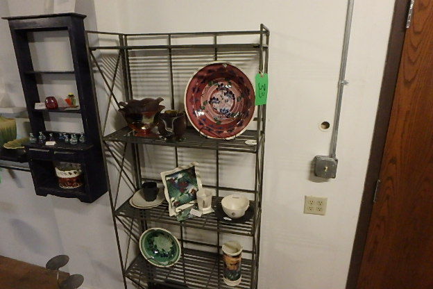 Tall Brass Folding Shelf