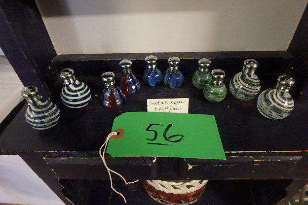 (5) Sets of Hand Blown Glass Salt and Peppers