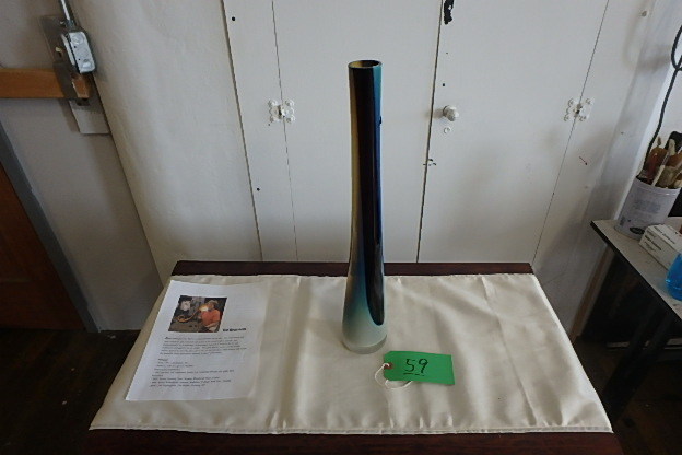 Sleek Tsunami Glass Works Vase