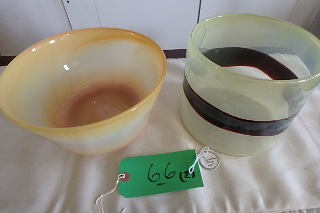 Pair of Hand Bown Art Glass Bowls