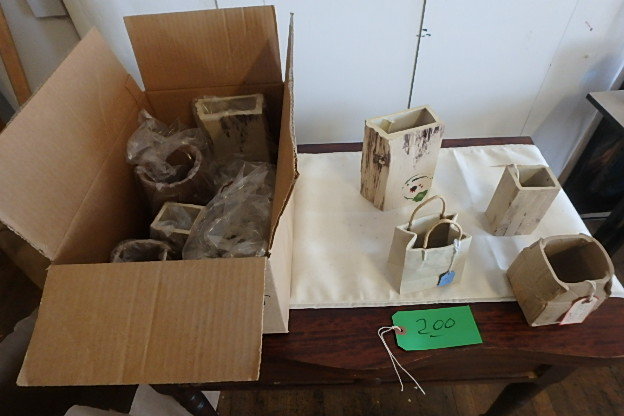 Case of Ceramic Vase made to look like Wood Pieces