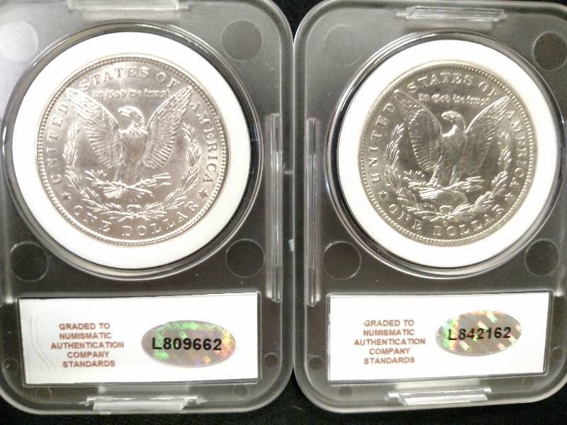 1884 & 1884 O NAC MS66 Morgan Silve...