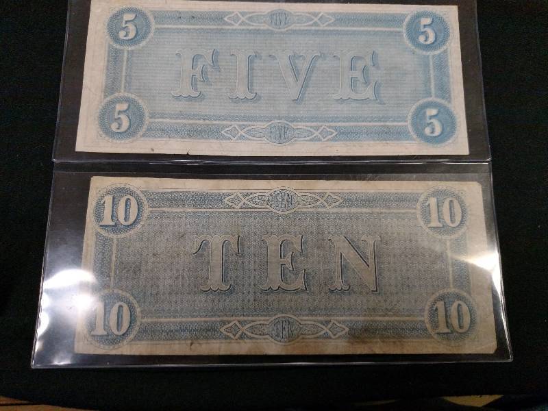1864 Ten Dollar & 1864 Five Dollar ...