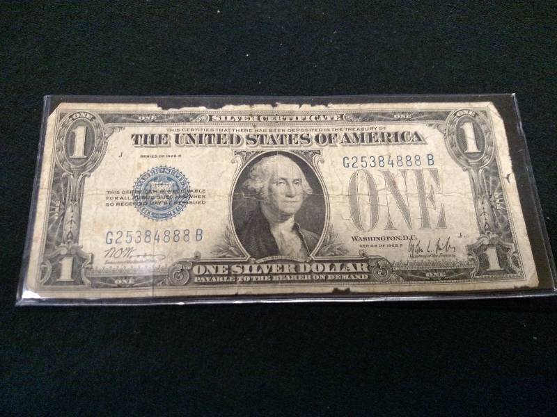 1928 B One Dollar Funny Back Silver...